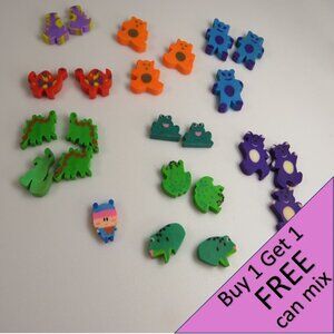 Easter Egg Filler: Small Dino, Bears, Frogs Erasers (24 items)